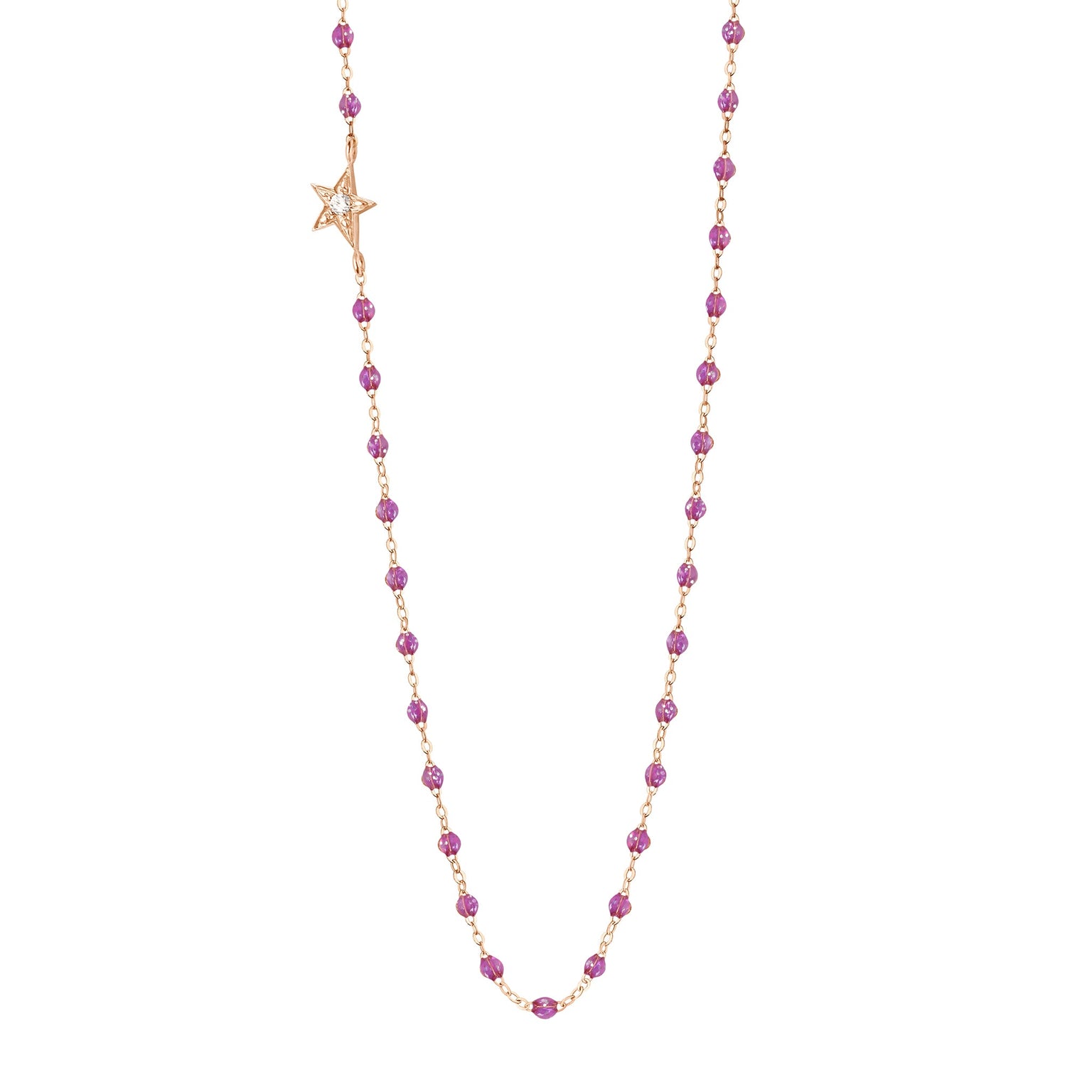 Gigi Clozeau - Collier galaxy Etoile, diamant, or rose, 42 cm