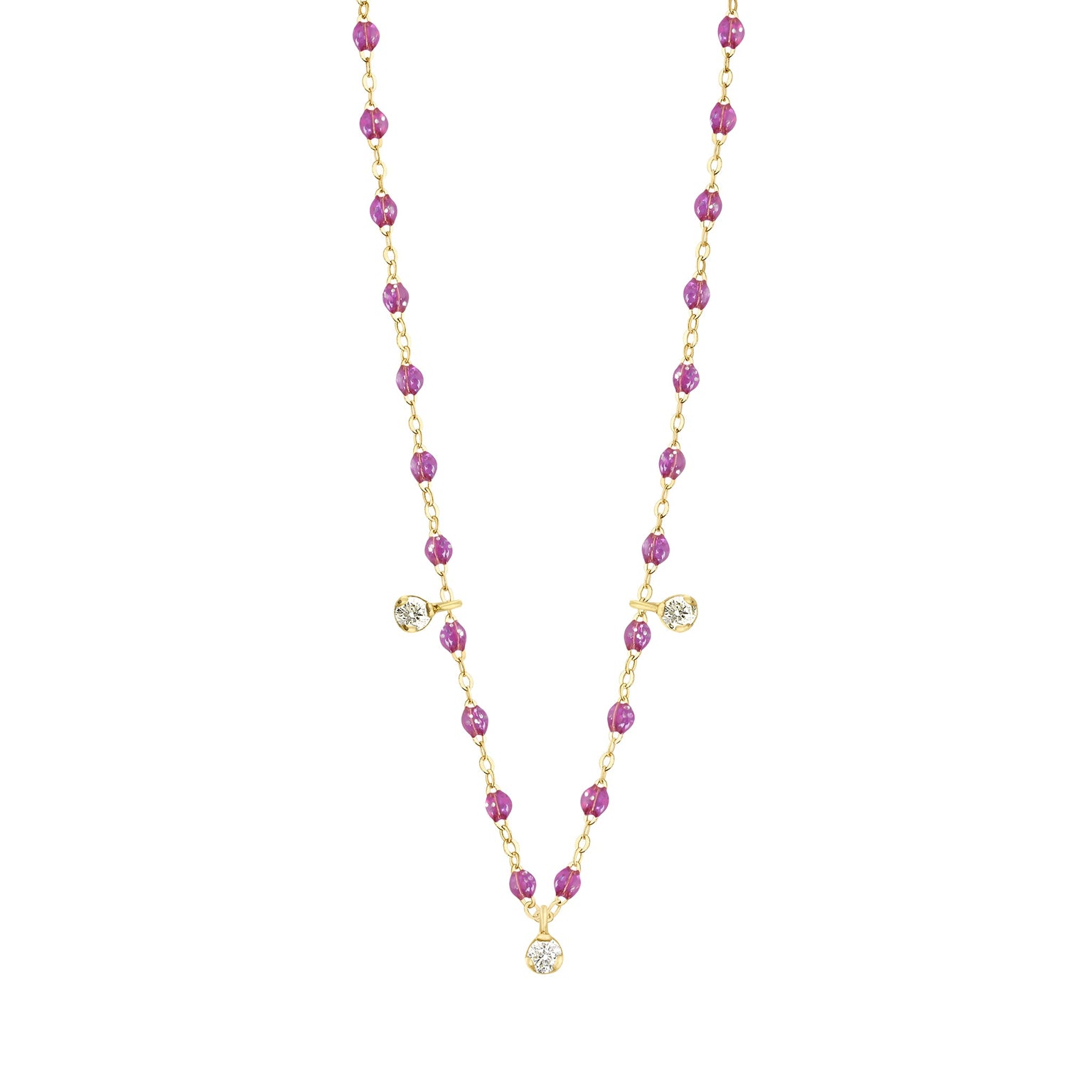 Gigi Clozeau - Collier galaxy Gigi Suprême, or jaune, 3 diamants, 45 cm