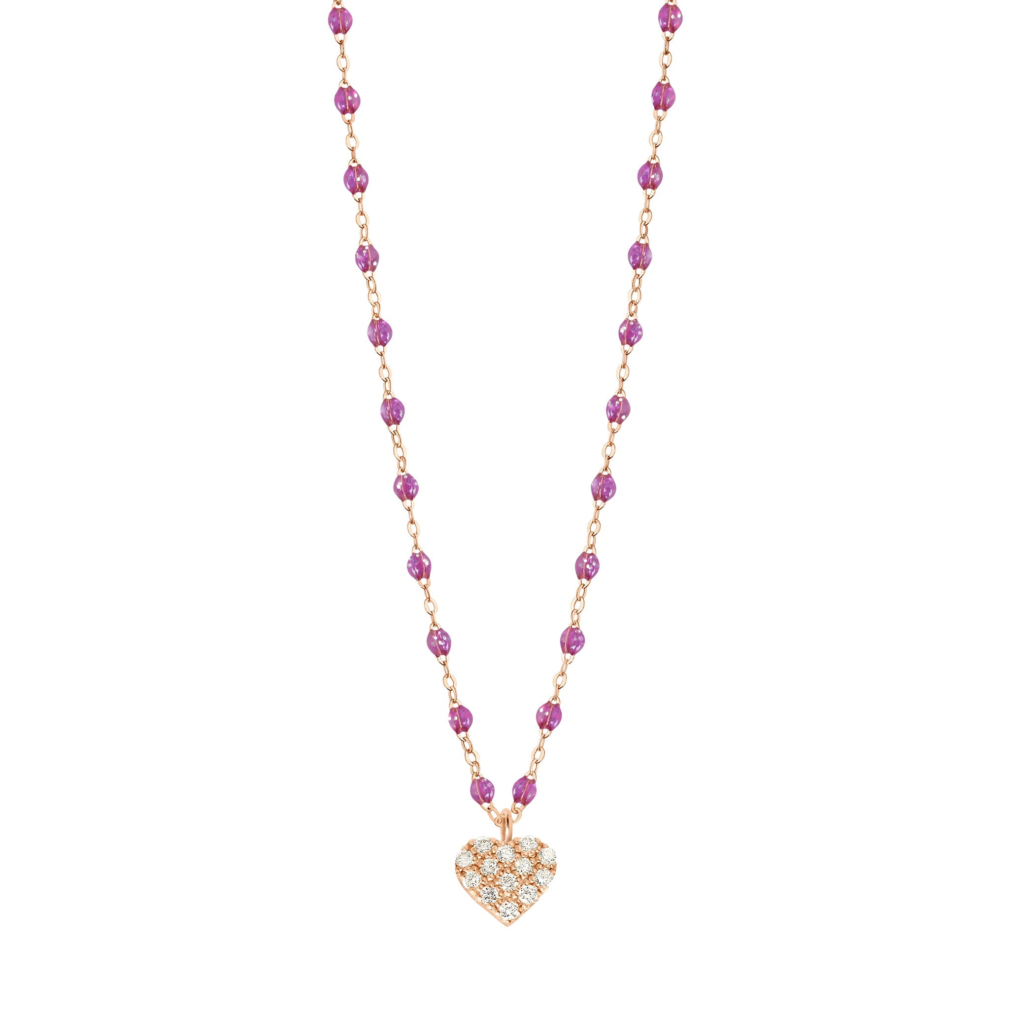 Gigi Clozeau - Collier galaxy In Love, diamants, or rose, 42 cm