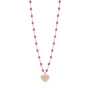 Gigi Clozeau - Collier galaxy In Love, diamants, or rose, 42 cm