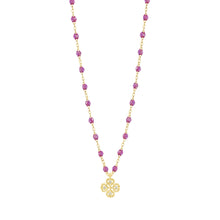 Gigi Clozeau - Collier galaxy Lucky Trèfle, diamants, or jaune, 42 cm