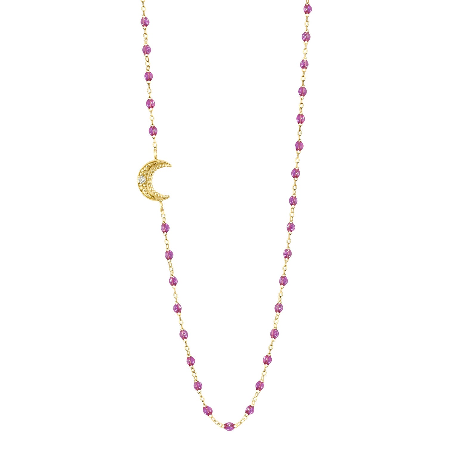 Gigi Clozeau - Collier galaxy Lune, diamant, or jaune, 42 cm