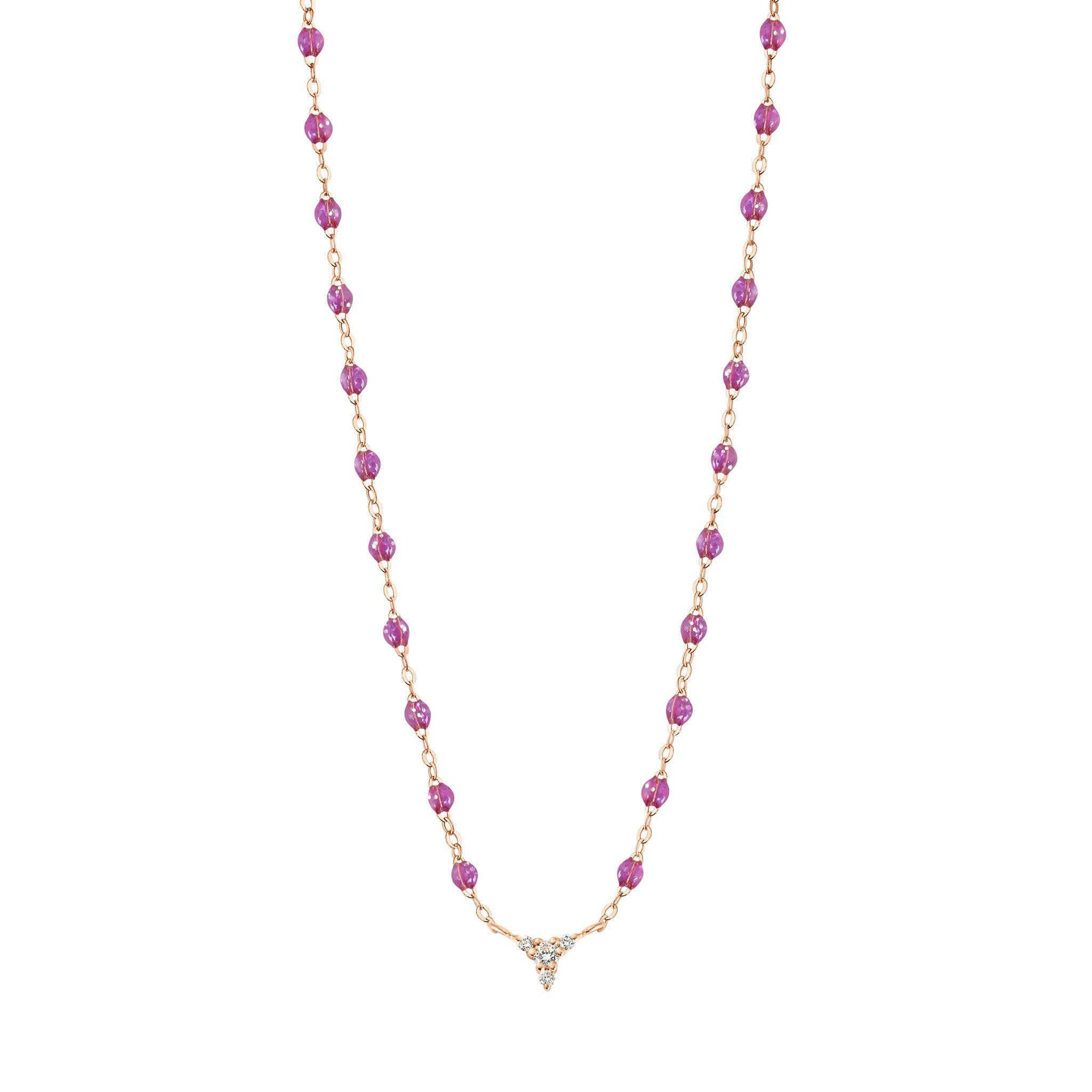 Gigi Clozeau - Collier galaxy petit Komos, diamants, or rose, 42 cm