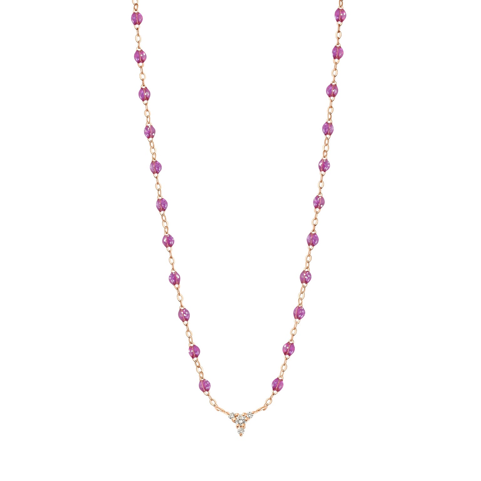 Gigi Clozeau - Collier galaxy petit Komos, diamants, or rose, 42 cm