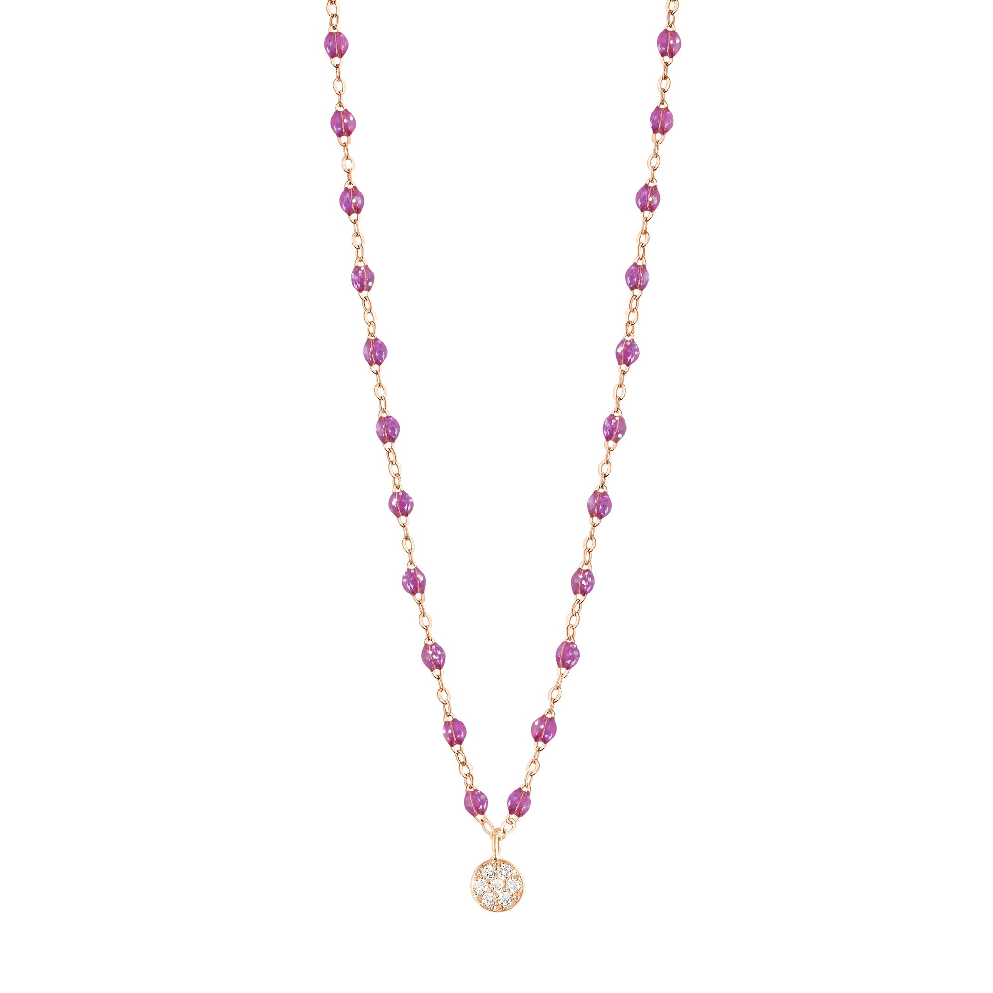 Gigi Clozeau - Collier galaxy Puce, diamants, or rose, 42 cm