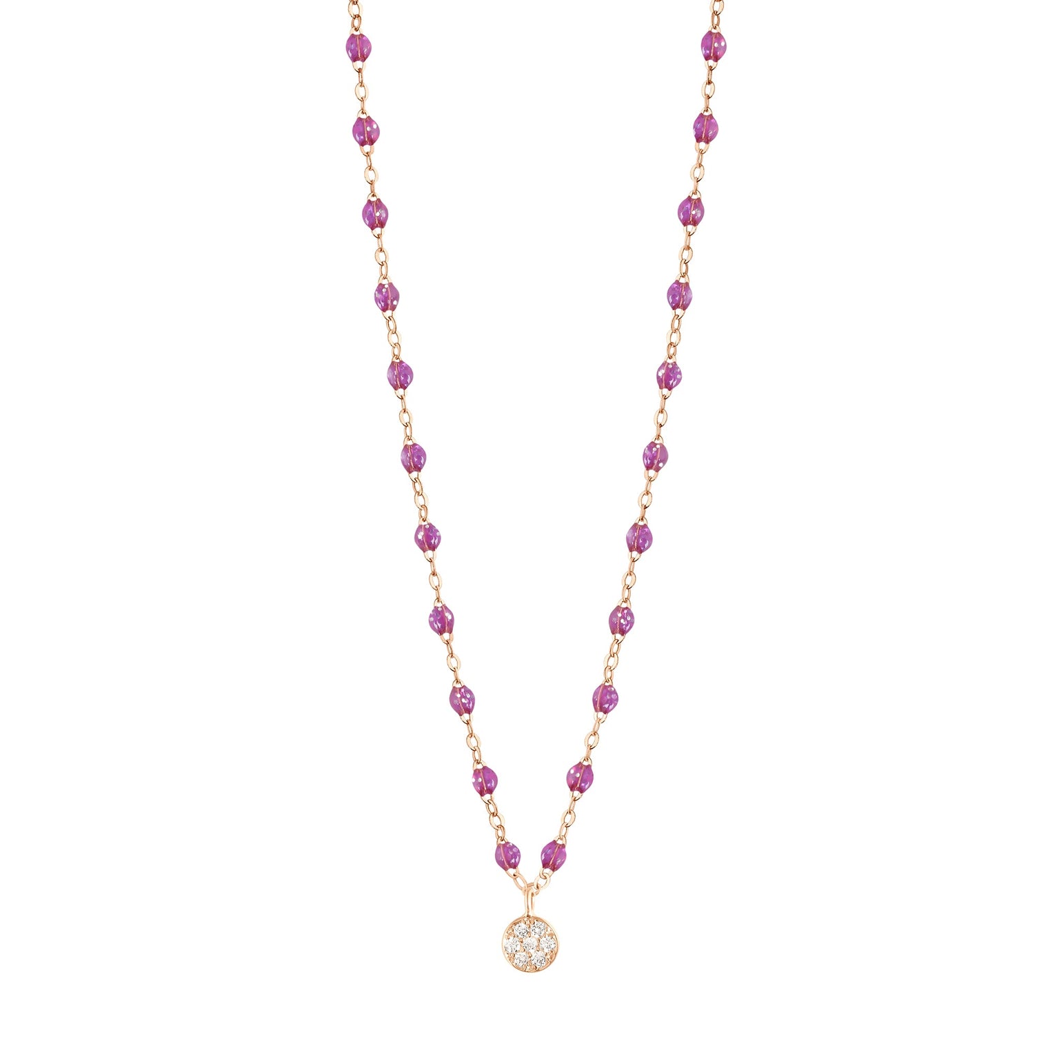 Gigi Clozeau - Collier galaxy Puce, diamants, or rose, 42 cm