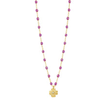 Gigi Clozeau - Collier galaxy Trèfle Lumière, diamant, or jaune, 42 cm
