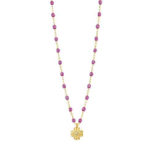 Gigi Clozeau - Collier galaxy Trèfle Lumière, diamant, or jaune, 42 cm