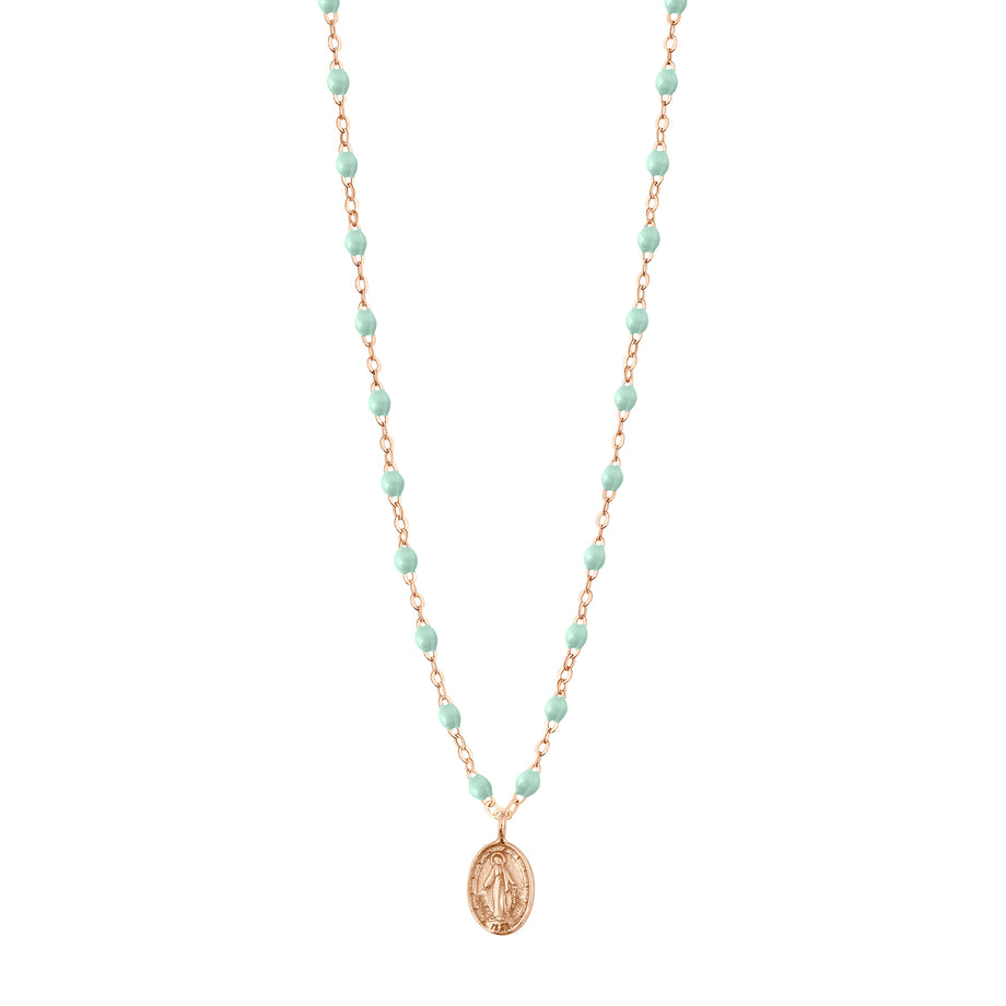 Gigi Clozeau - Collier jade Madone, or rose, 42 cm