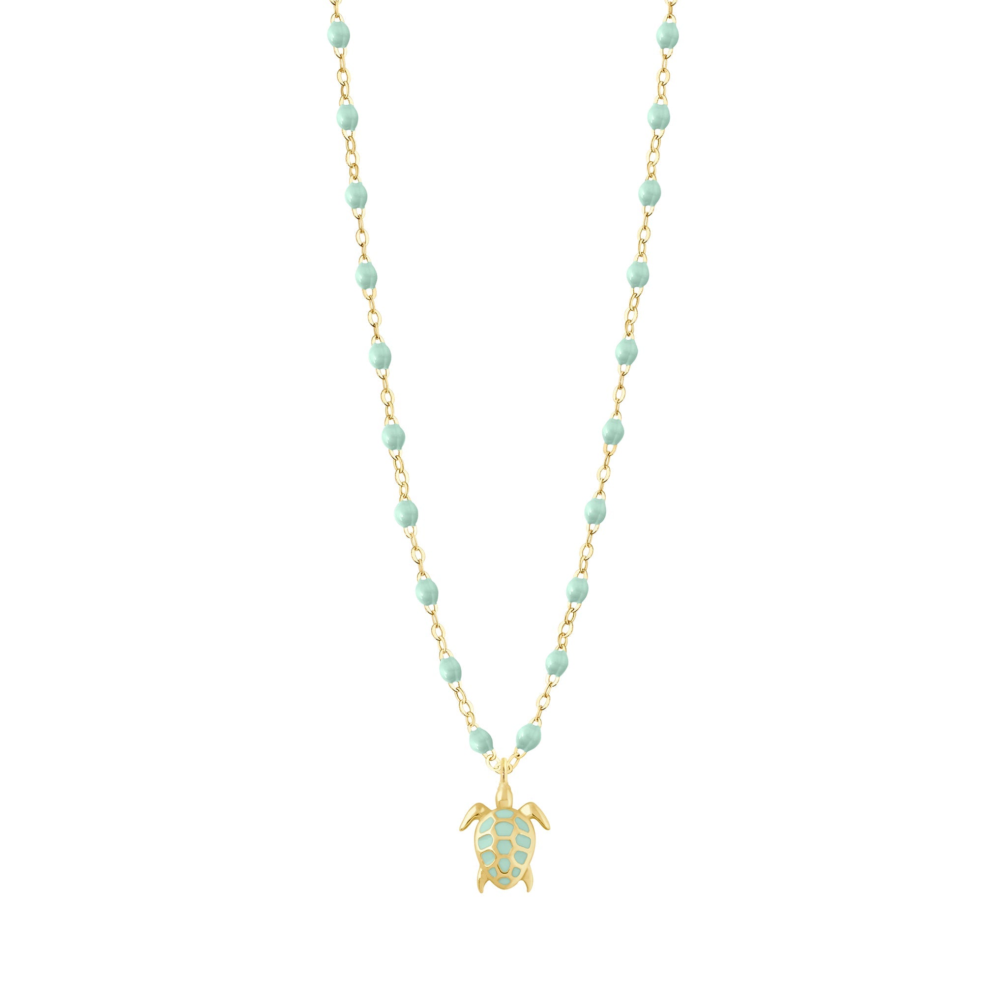 Gigi Clozeau - Collier jade Tortue, or jaune, 42 cm