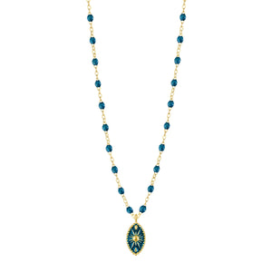 Gigi Clozeau - Collier Karma résine jungle, or jaune, 42 cm