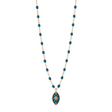 Gigi Clozeau - Collier Karma résine jungle, or rose, 42 cm