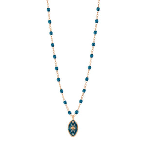 Gigi Clozeau - Collier Karma résine jungle, or rose, 42 cm