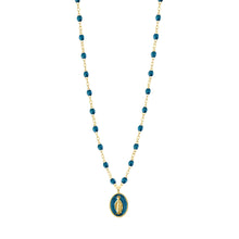 Gigi Clozeau - Collier Madone résine jungle, or jaune, 42 cm