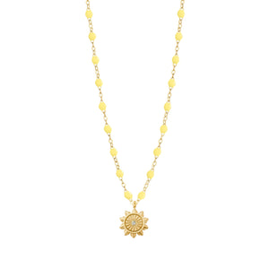 Gigi Clozeau - Collier mimosa Lucky Sun, Diamants, or jaune, 42 cm