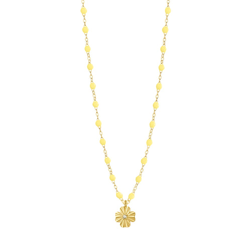 Gigi Clozeau - Collier mimosa Trèfle Lumière, diamant, or jaune, 42 cm