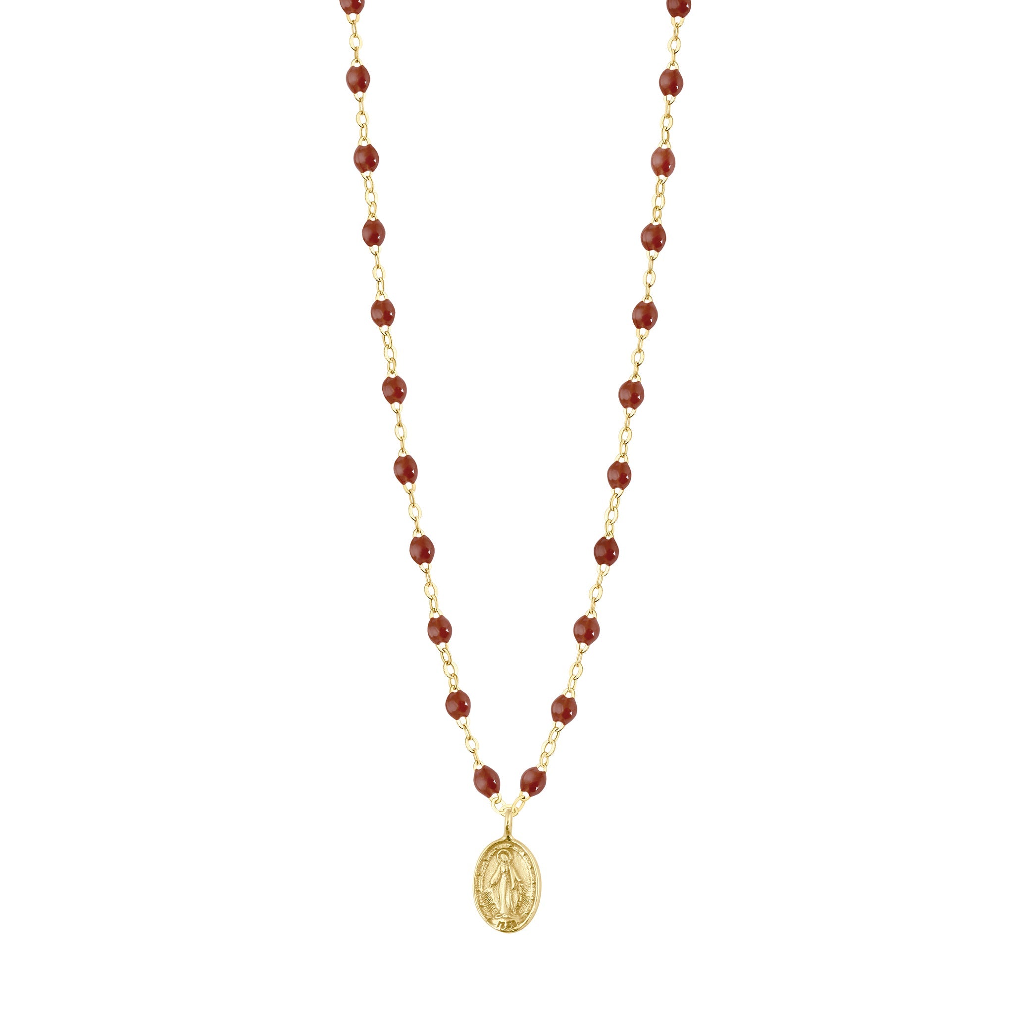Gigi Clozeau - Collier moka Madone, or jaune, 42 cm