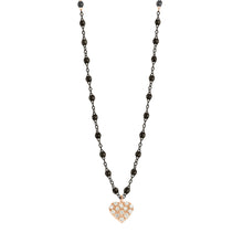 Gigi Clozeau - Collier noir In Love, diamants, or noir et rose, 42 cm