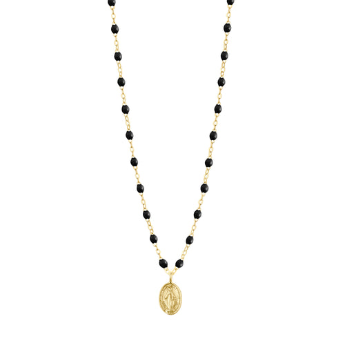 Gigi Clozeau - Collier noir Madone, or jaune, 42 cm 