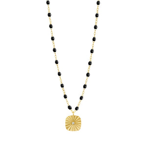 Gigi Clozeau - Collier noir Miss Lumière diamant, or jaune, 42 cm