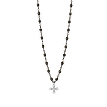 Gigi Clozeau - Collier noir Spark diamants, or noir et blanc, 42 cm