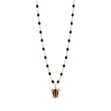Gigi Clozeau - Collier noir Tortue, or rose, 42 cm