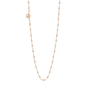Gigi Clozeau - Collier opale Etoile, diamant, or rose, 42 cm