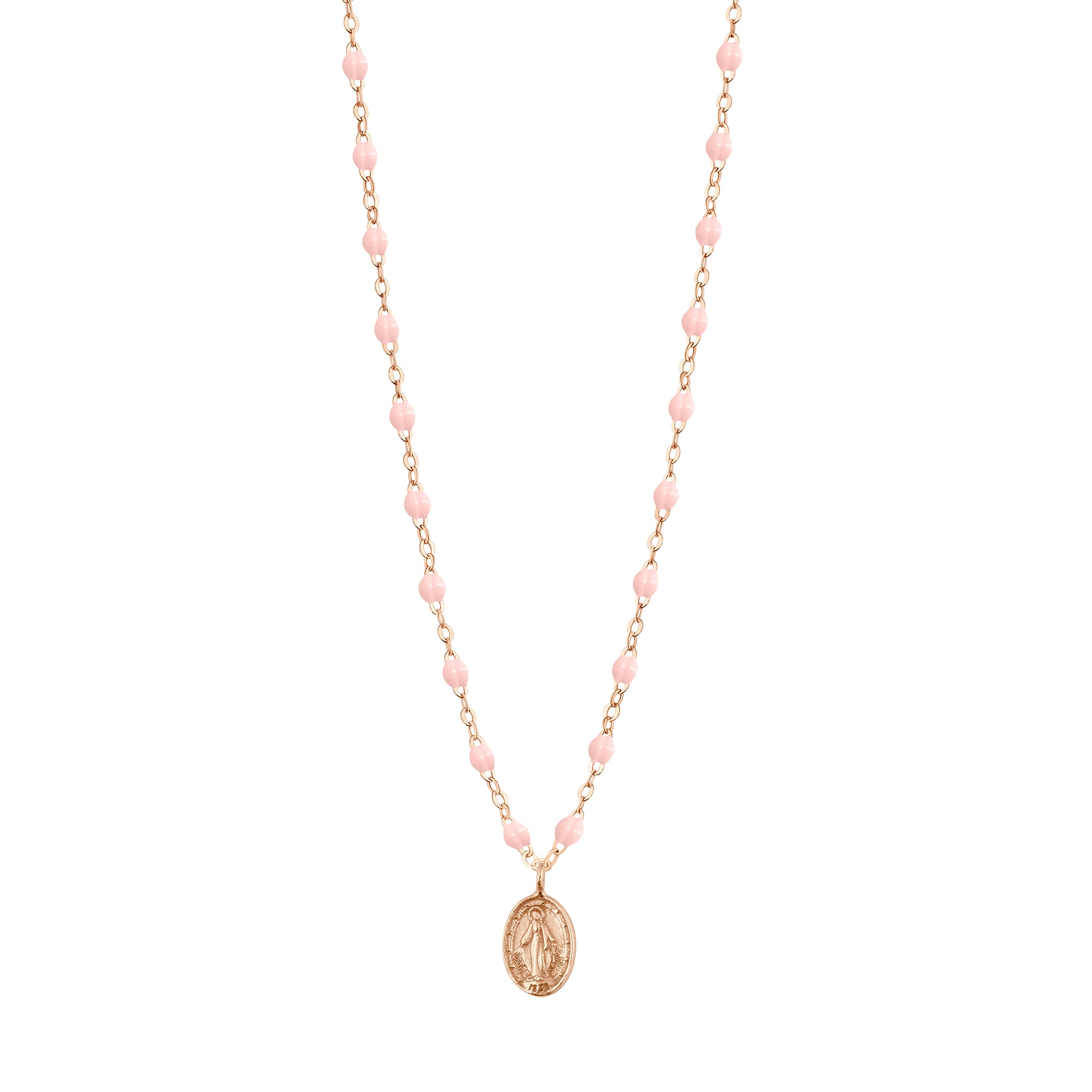 Gigi Clozeau - Collier rose bébé Madone, or rose, 42 cm 