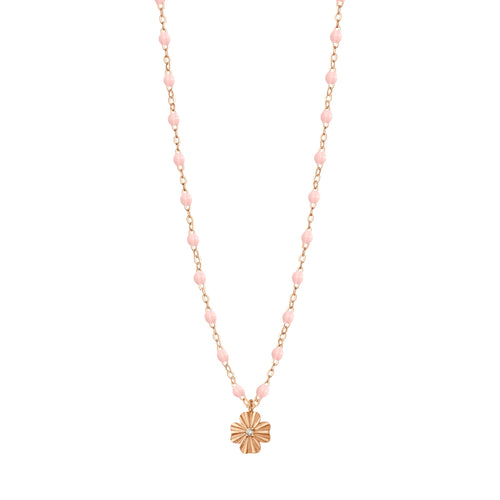 Gigi Clozeau - Collier rose bébé Trèfle Lumière, diamant, or rose, 42 cm