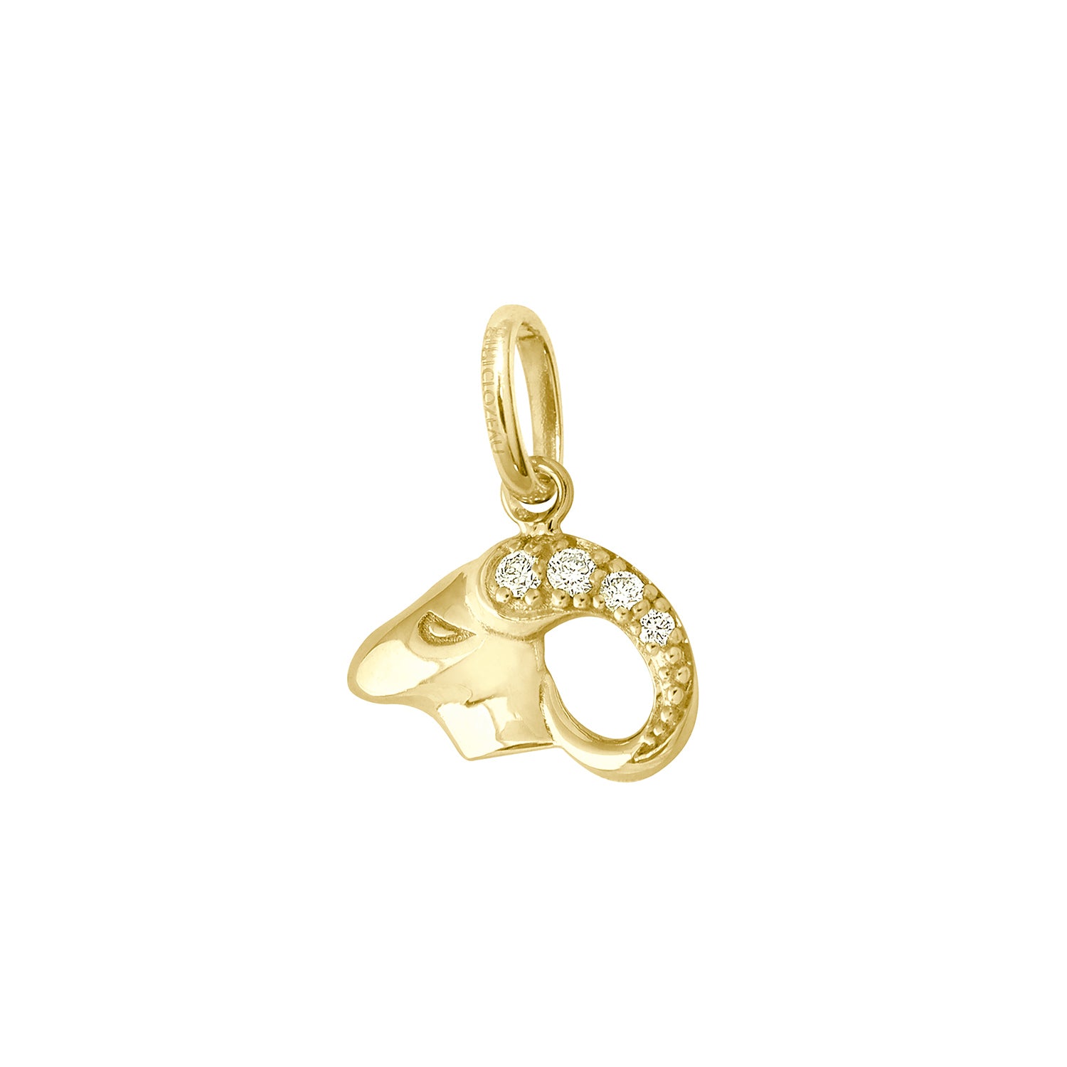 Gigi Clozeau - Pendentif Bélier, or jaune, diamants