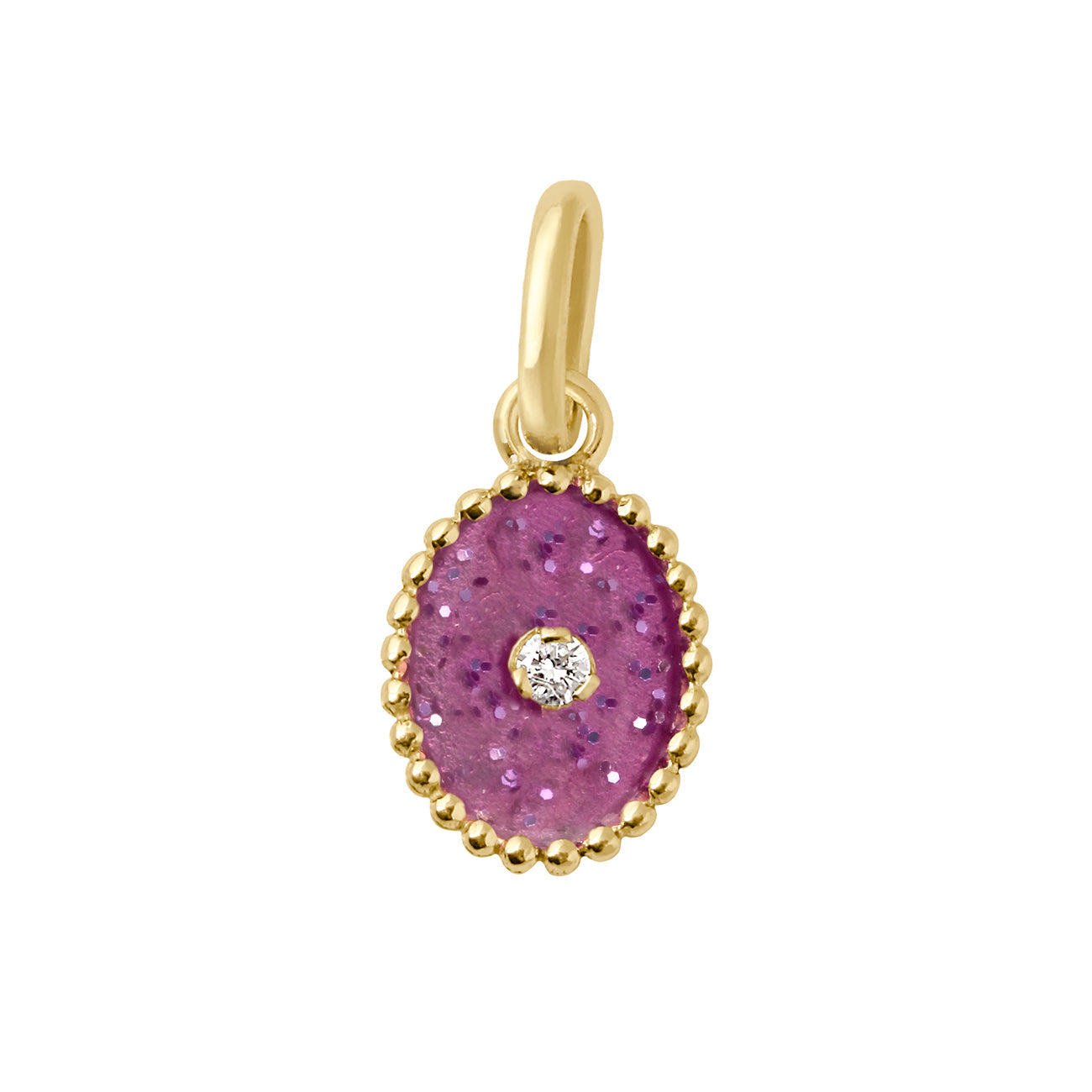 Gigi Clozeau - Pendentif Etoile du Nord résine galaxy, diamant, or jaune