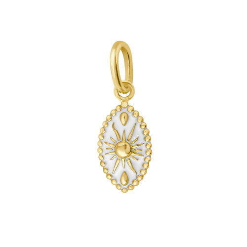 Gigi Clozeau - Pendentif Karma résine blanche, or jaune, 42 cm