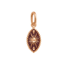 Gigi Clozeau - Pendentif Karma résine moka, or rose, 42 cm