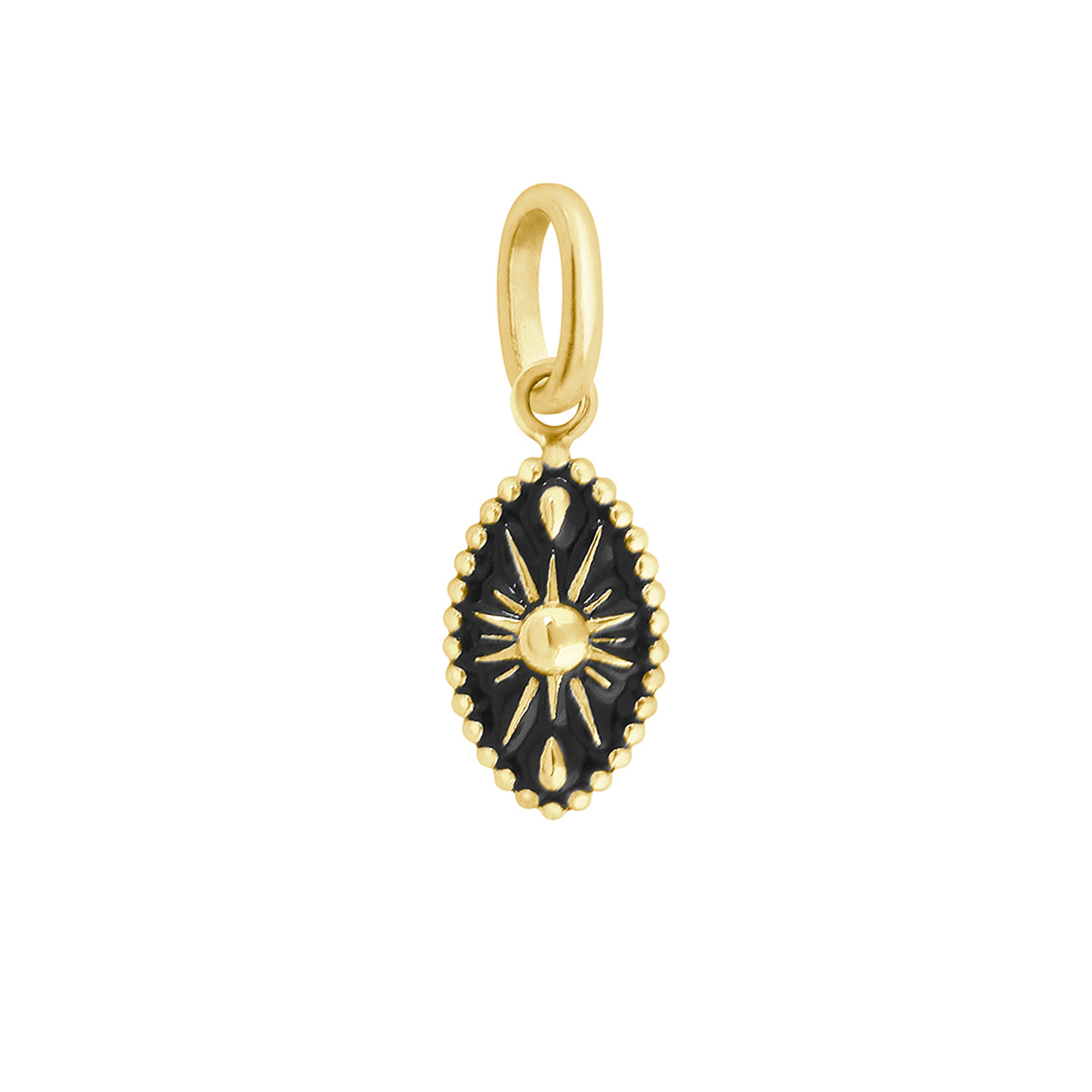 Gigi Clozeau - Pendentif Karma résine noire, or jaune, 42 cm