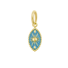 Gigi Clozeau - Pendentif Karma résine turquoise, or jaune, 42 cm