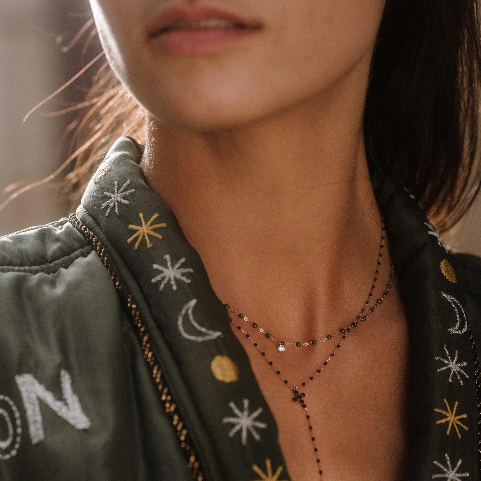 Gigi Clozeau - Gigi Supreme Classic 1 Diamond Necklace, Scarab, Rose Gold, 42 cm