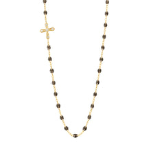 Gigi Clozeau - collier croix vintage quartz, or rose, 42 cm