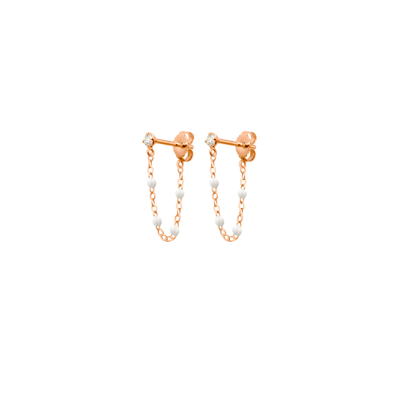 Gigi Clozeau - Boucles d'oreilles blanche Gigi Suprême, or blanc, diamants