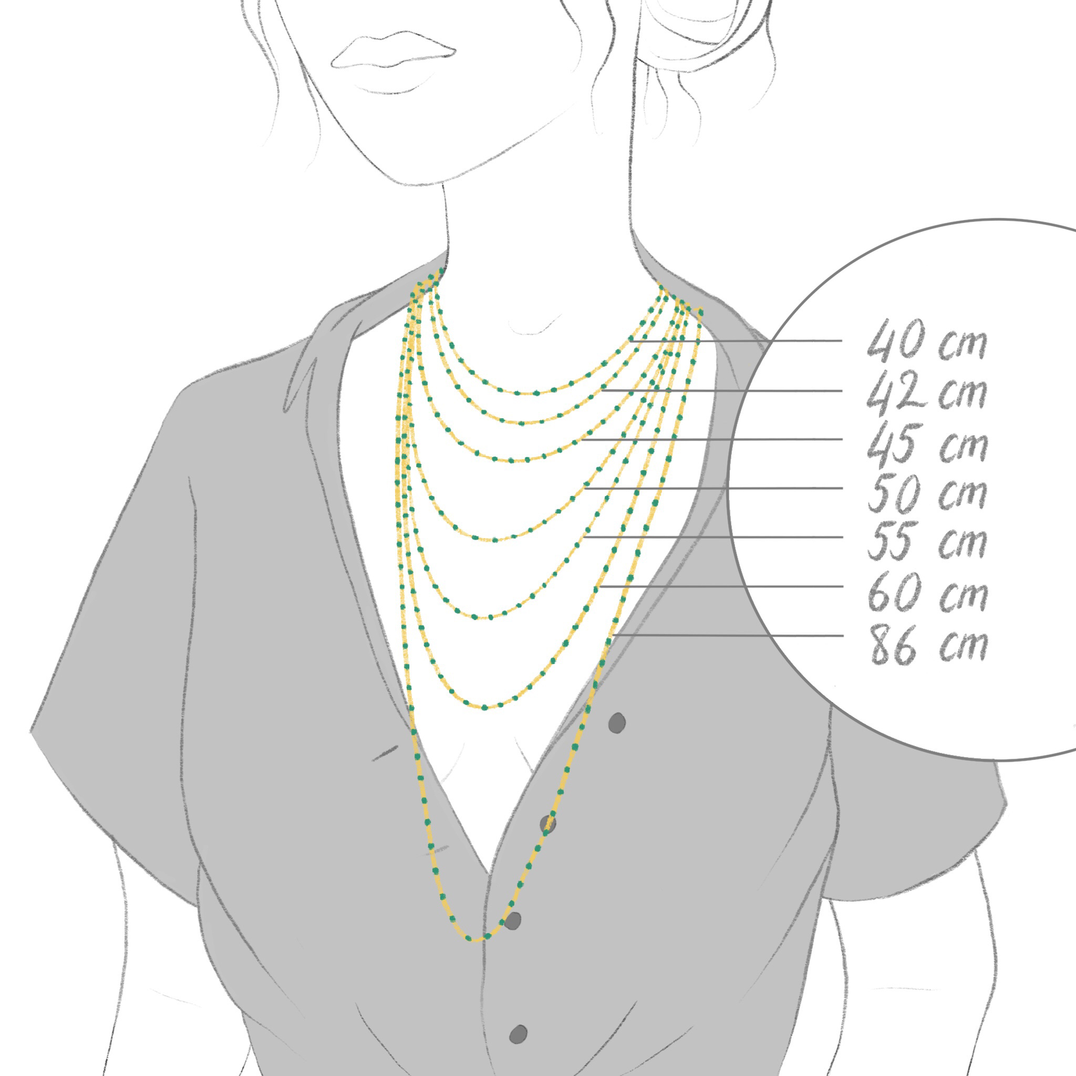 Gigi Clozeau - Classic Gigi Black sautoir, Yellow Gold, 60 cm