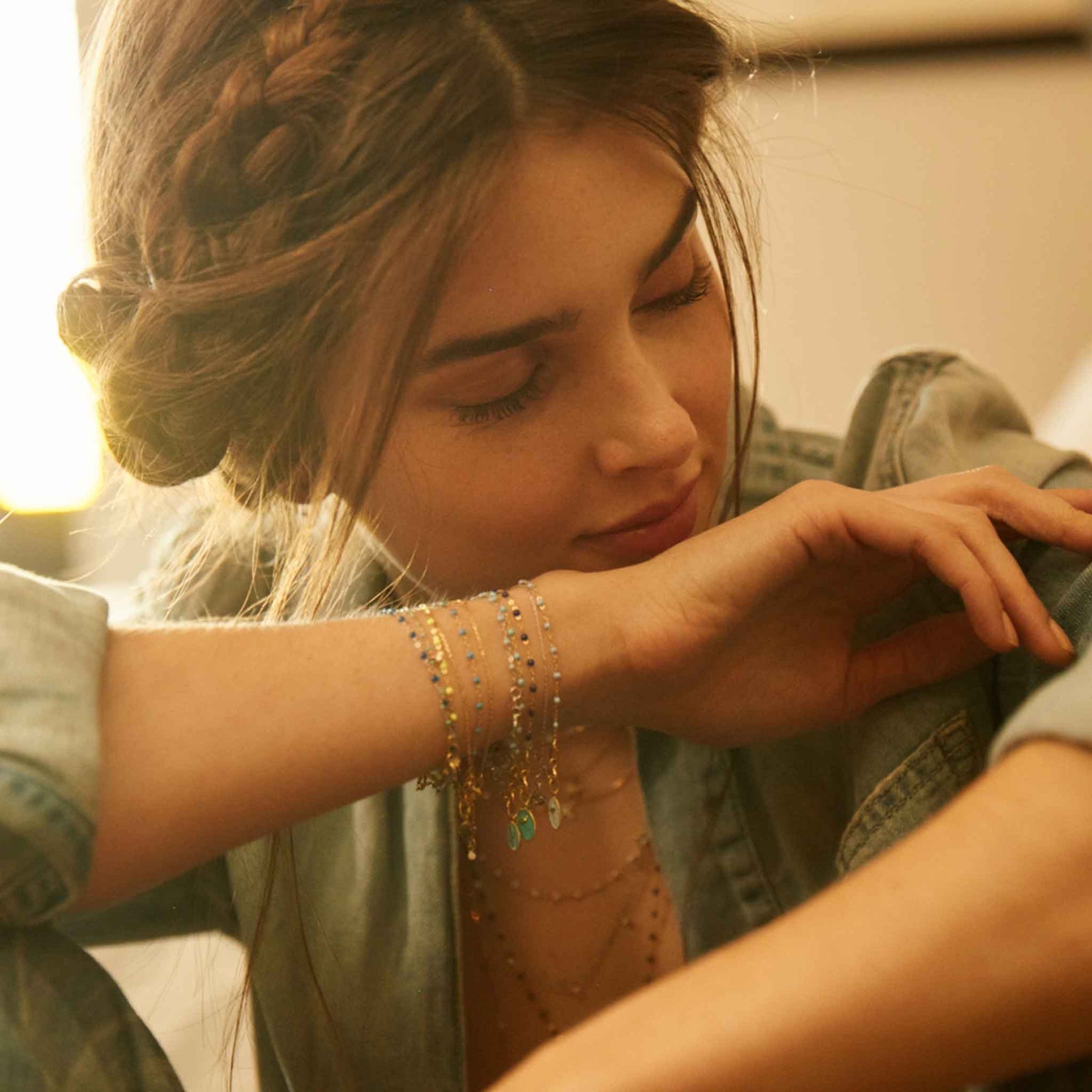 Gigi Clozeau - Pendentif Flamant résine blanche, or rose