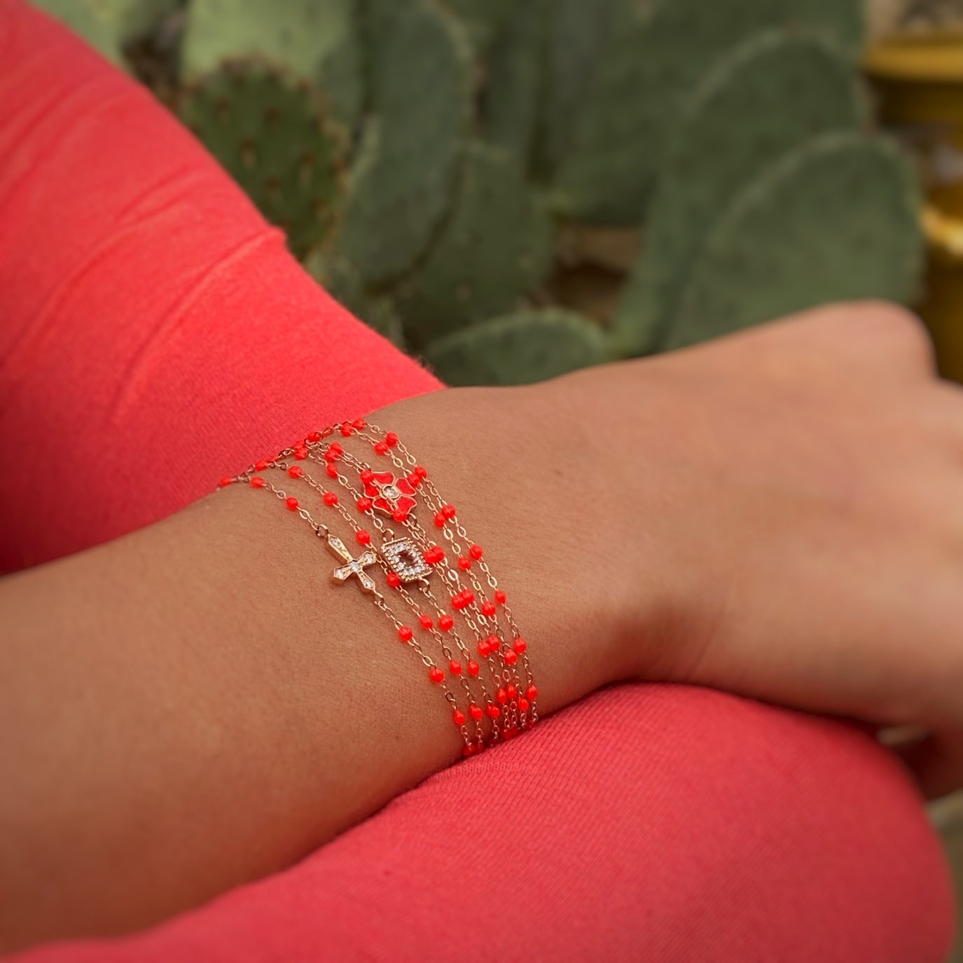 Gigi Clozeau - Classic Gigi Coral bracelet, Rose Gold, 15 cm