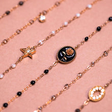 Gigi Clozeau - Bracelet Rose résine noire, or rose, 17 cm