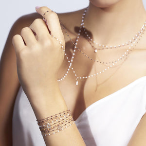 Gigi Clozeau - Bracelet quartz Lucky Trèfle, diamants, or jaune, 17 cm