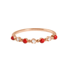 Gigi Clozeau - Bague coquelicot Classique Gigi, 3 diamants, or rose, T 52