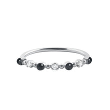 Gigi Clozeau - Bague noire Classique Gigi, 3 diamants, or blanc, T 54