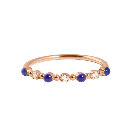 Gigi Clozeau - Bague prusse Classique Gigi, 3 diamants, or rose, T 48