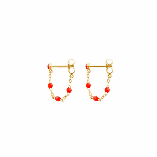 Gigi Clozeau - Boucles d'oreilles corail Classique Gigi, or jaune