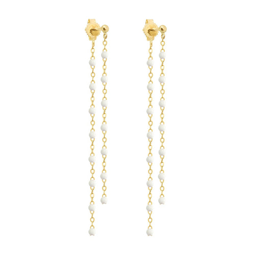 Gigi Clozeau - Boucles d'oreilles Dansantes Classique Gigi blanche, or jaune