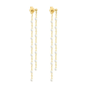Gigi Clozeau - Boucles d'oreilles Dansantes Classique Gigi blanche, or jaune
