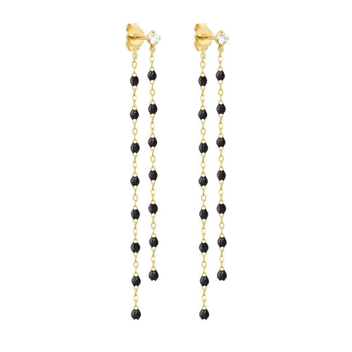 Gigi Clozeau - Boucles d'oreilles Dansantes Classique Gigi noire, diamants, or jaune